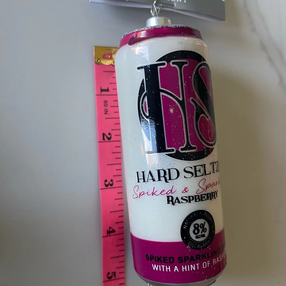 Ornament Raspberry hard￼￼ Seltzer Blown Glass Ornament ￼NWT NEW